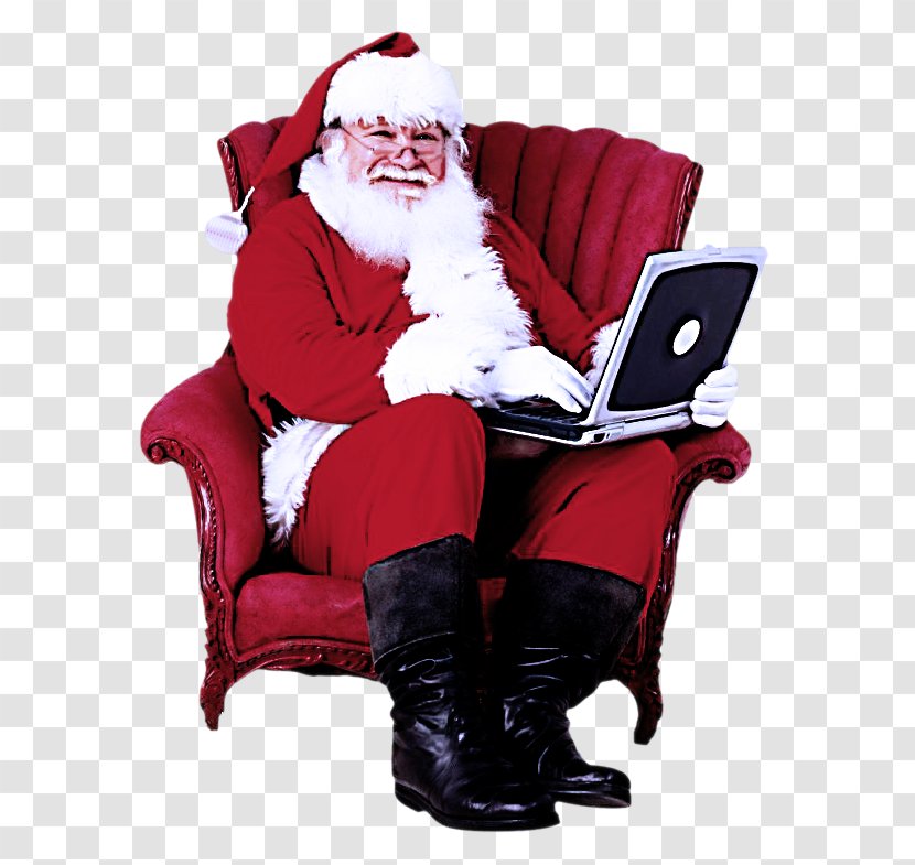 Santa Claus - Christmas Stocking - Furniture Chair Transparent PNG