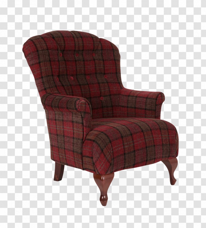 Club Chair Wing Furniture Couch - Tartan - Armchair Transparent PNG