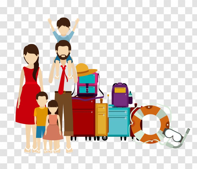 Family Travel Illustration Transparent PNG