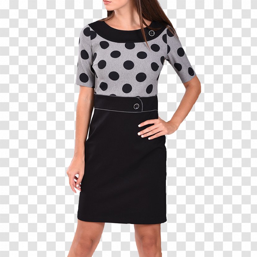 Polka Dot Little Black Dress Shoulder Sleeve - Neck Transparent PNG