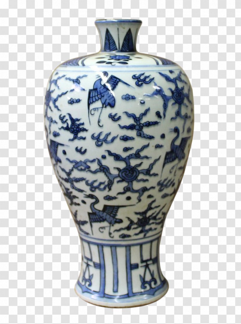 Blue And White Pottery Ceramic Vase Cobalt - Chinese Porcelain Transparent PNG