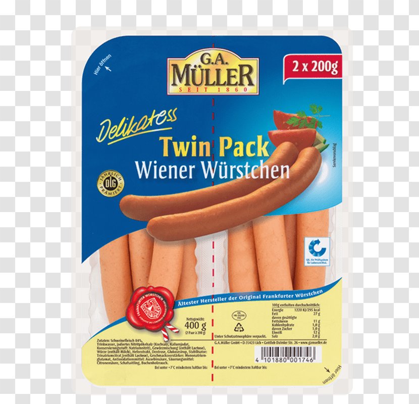 Frankfurter Würstchen Bockwurst Knackwurst Hot Dog Vienna Sausage Transparent PNG