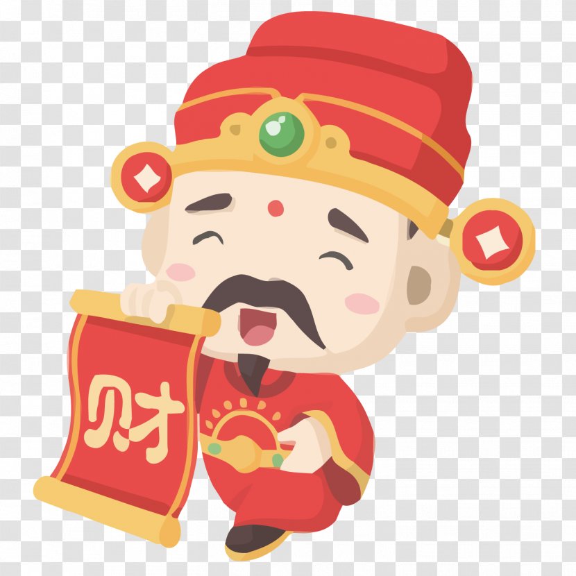 Caishen Chinese New Year - Cartoon - Cute God Of Wealth Transparent PNG
