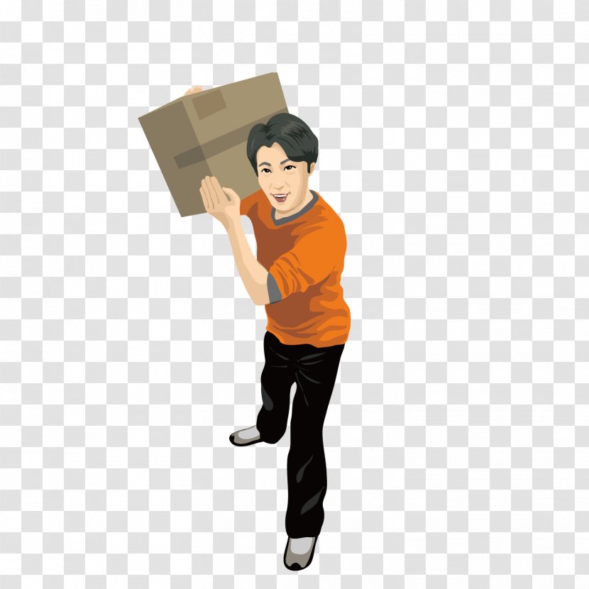 Porter Laborer Man Illustration - Vector Pattern Material City Delivery Door Transparent PNG