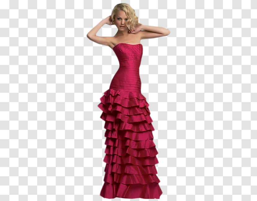 Gown Cocktail Dress Shoulder Satin - Pink M Transparent PNG