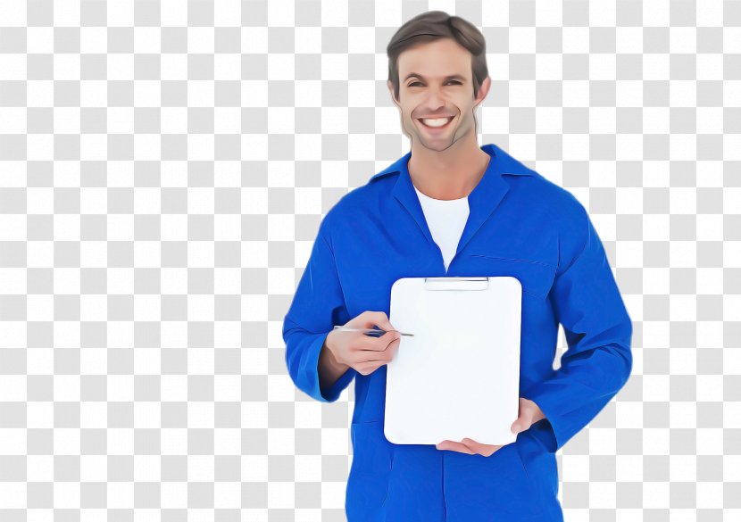 Electric Blue T-shirt Gesture Job Transparent PNG