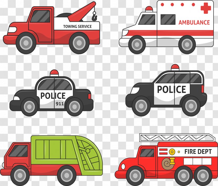 Euclidean Vector Vehicle Fire Engine - Firefighter - Police Patrol Car Transparent PNG