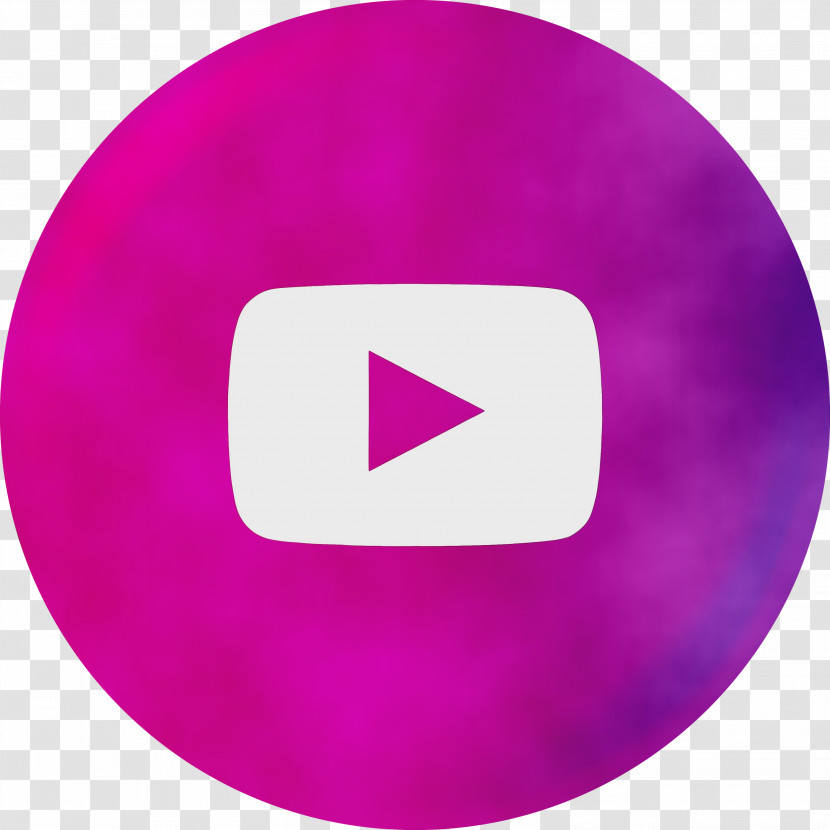 Youtube Logo Icon Watercolor Paint Wet Ink Transparent PNG