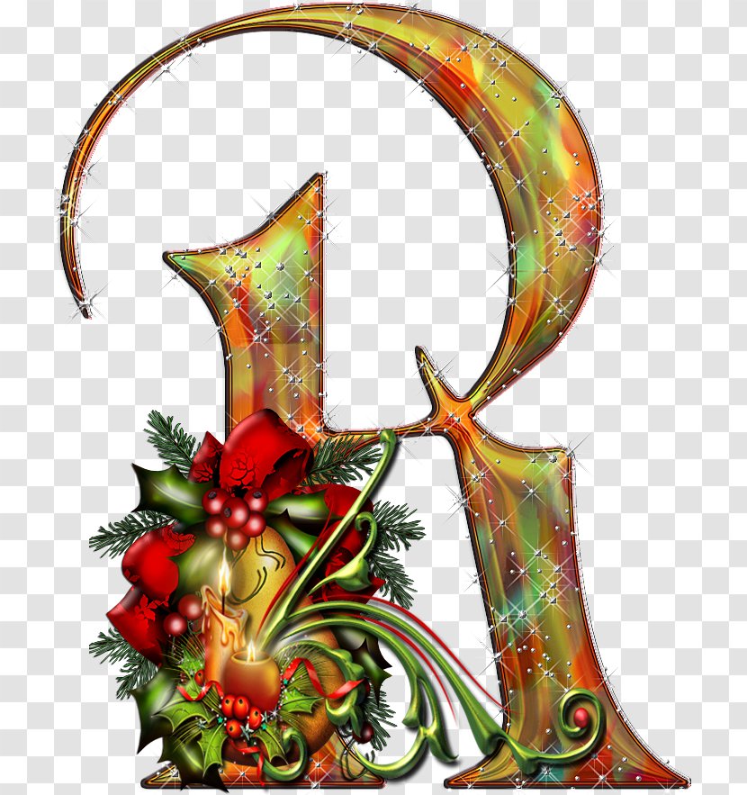 Santa Claus Alphabet Letter Christmas ABC - Floral Design Transparent PNG
