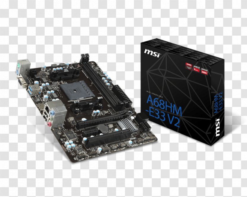 Socket FM2+ MSI A68HM-E33 A68HM-P33 V2 Motherboard - Amd Accelerated Processing Unit - Technology Transparent PNG