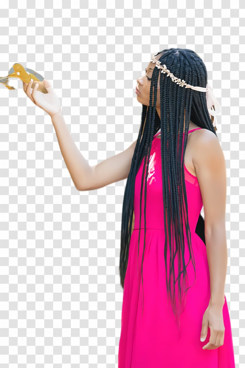 Pink Hairstyle Hair Accessory Long Headgear - Dreadlocks Costume Transparent PNG