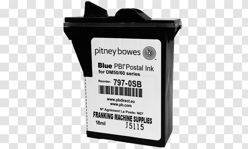 Ink Cartridge Pitney Bowes Franking Brand - Mobile Phone Battery - Material Transparent PNG