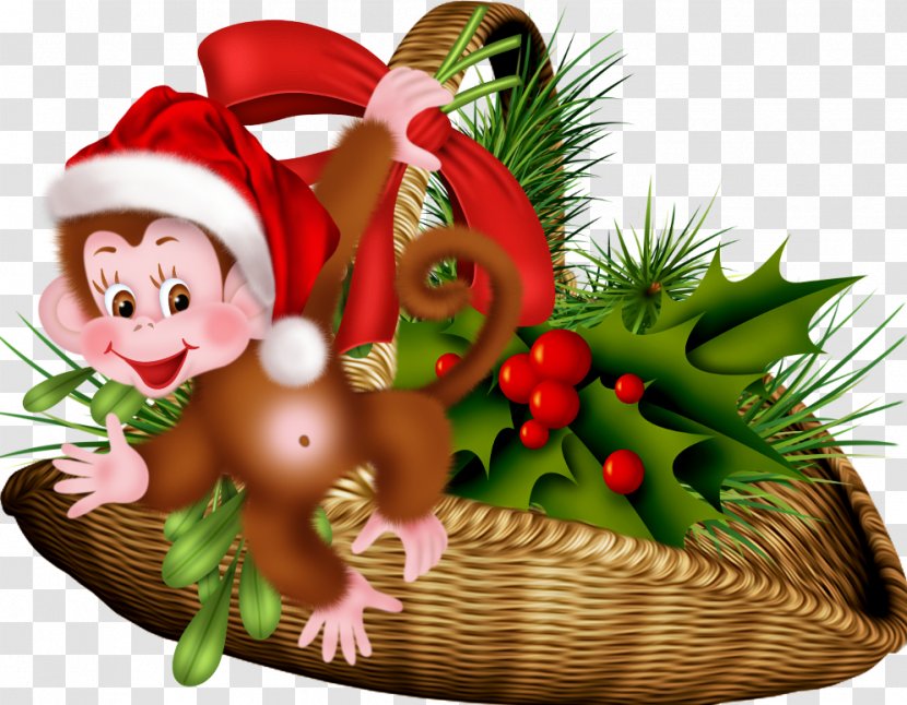 Christmas Ornament PhotoScape - Decoration - Monkey Basket Transparent PNG