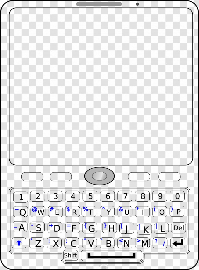 Feature Phone Mobile Phones QWERTY Clip Art - Cellular Network - Phonetic Transparent PNG