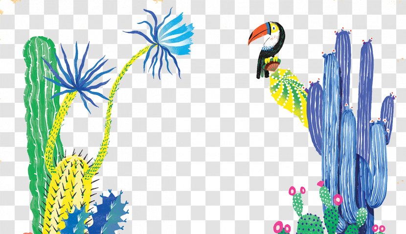 Illustrator Illustration - Plant - Creative Painted Cactus Pattern Background Transparent PNG