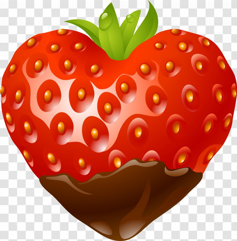 Strawberry Chocolate Heart Sticker - Strawberries Transparent PNG