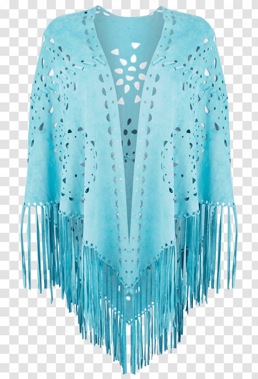 Turquoise Clothing Outerwear Sleeve Poncho - Fringe Transparent PNG