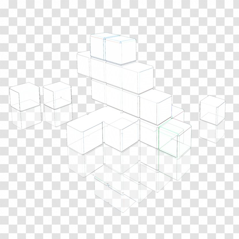 White Black Pattern - Monochrome - Free Cube Superimposed Sketch Pull Material Transparent PNG