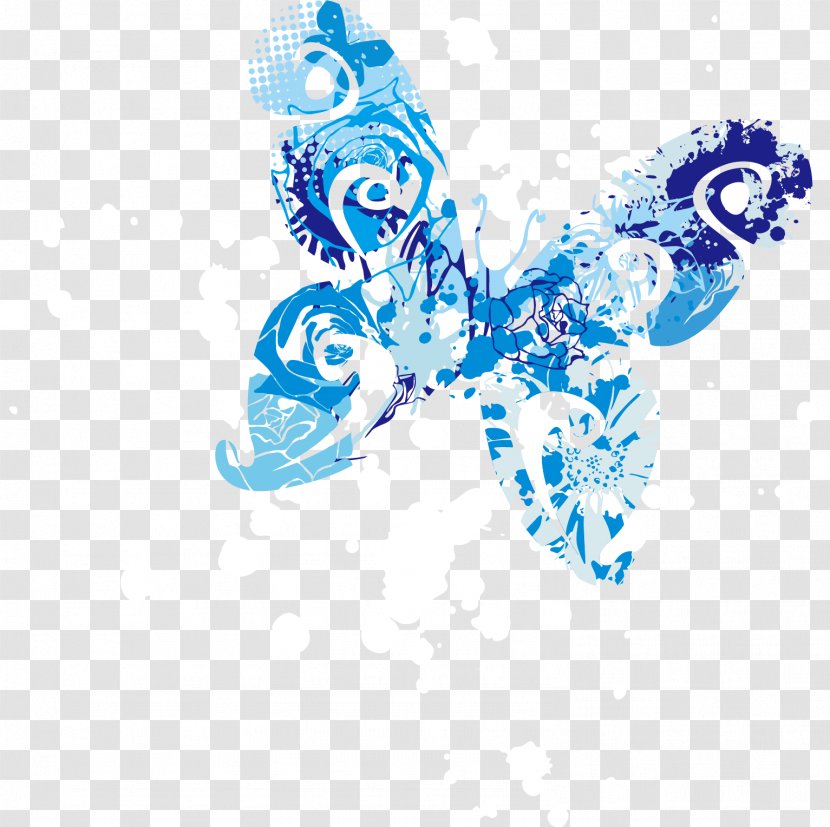 Drawing - Royaltyfree - Vector Blue Butterfly Transparent PNG
