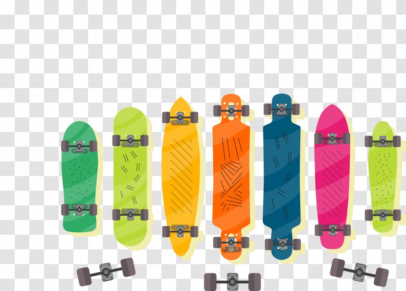 Skateboard Euclidean Vector Download - Skate Graphics - Colored Transparent PNG