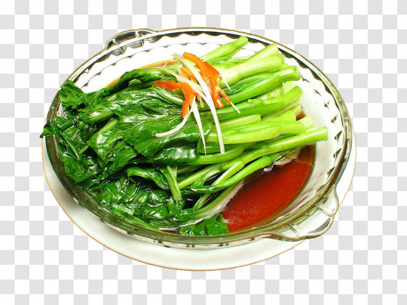 Cantonese Cuisine Hot Pot Choy Sum Vegetable Eating - Boiled Cabbage Transparent PNG