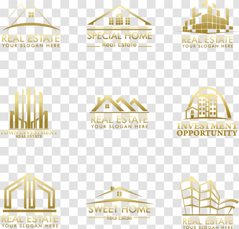 Logo Graphic Design House Real Property - Yellow - Estate LOGO Transparent PNG