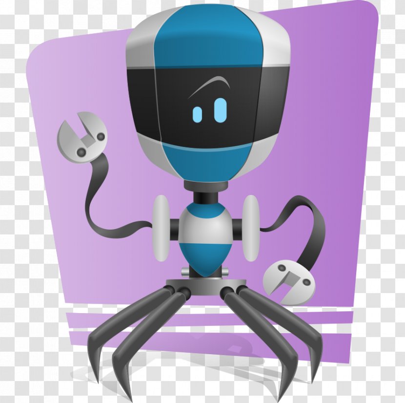 Robotic Arm Euclidean Vector - Purple - Cartoon Painted Blue And Modern Robots Transparent PNG