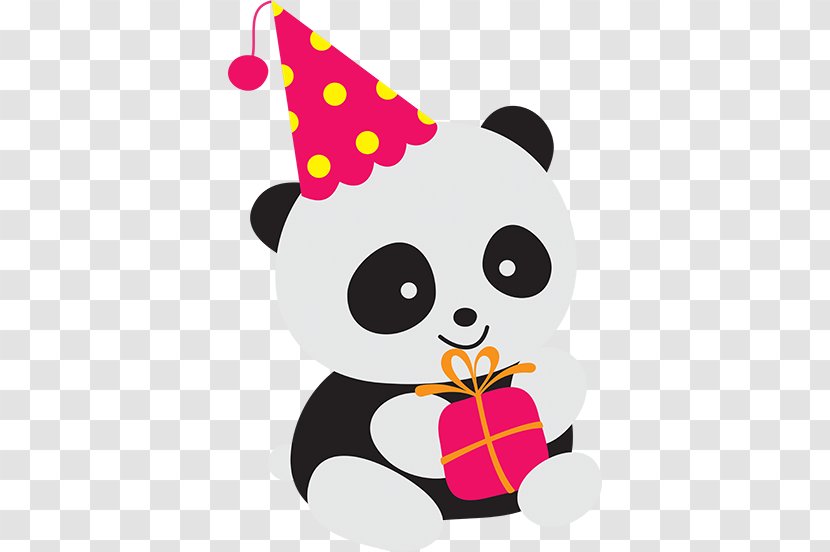 Giant Panda Bear Birthday Red Illustrations - Flower Transparent PNG