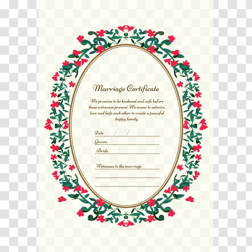 Picture Frames Teal Line Font - Oval - Marriage Certificate Transparent PNG
