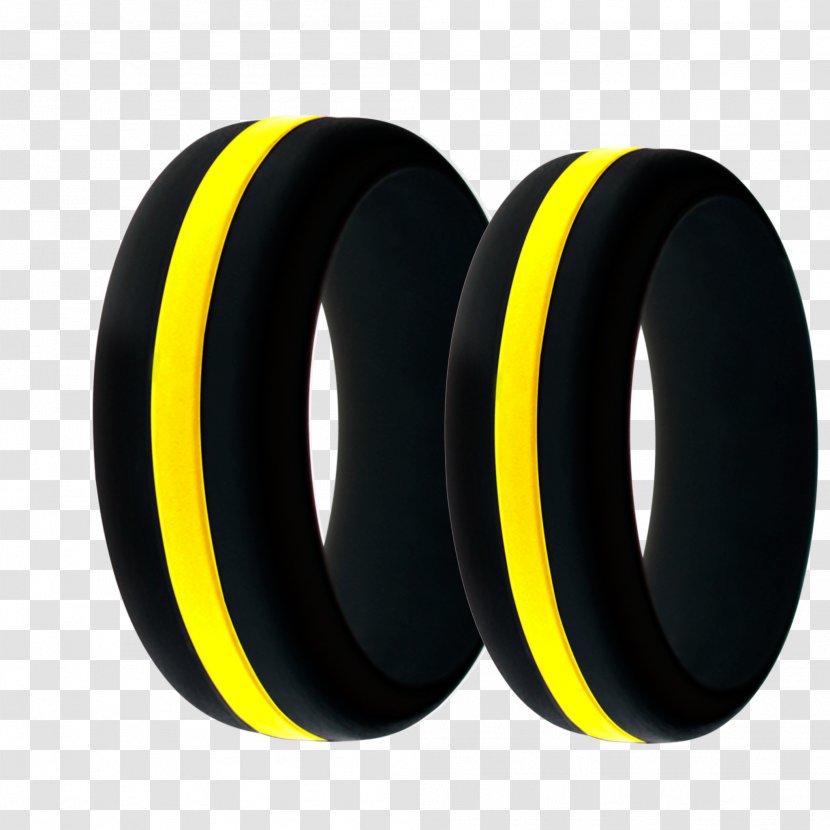Men's QALO U.s. Army Black Q2X Silicone Wedding Ring - Tire - Navy Stripes Yellow Transparent PNG