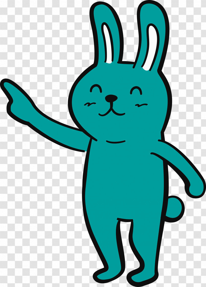 Meter Animal Figurine Cartoon Rabbit Teal Transparent PNG