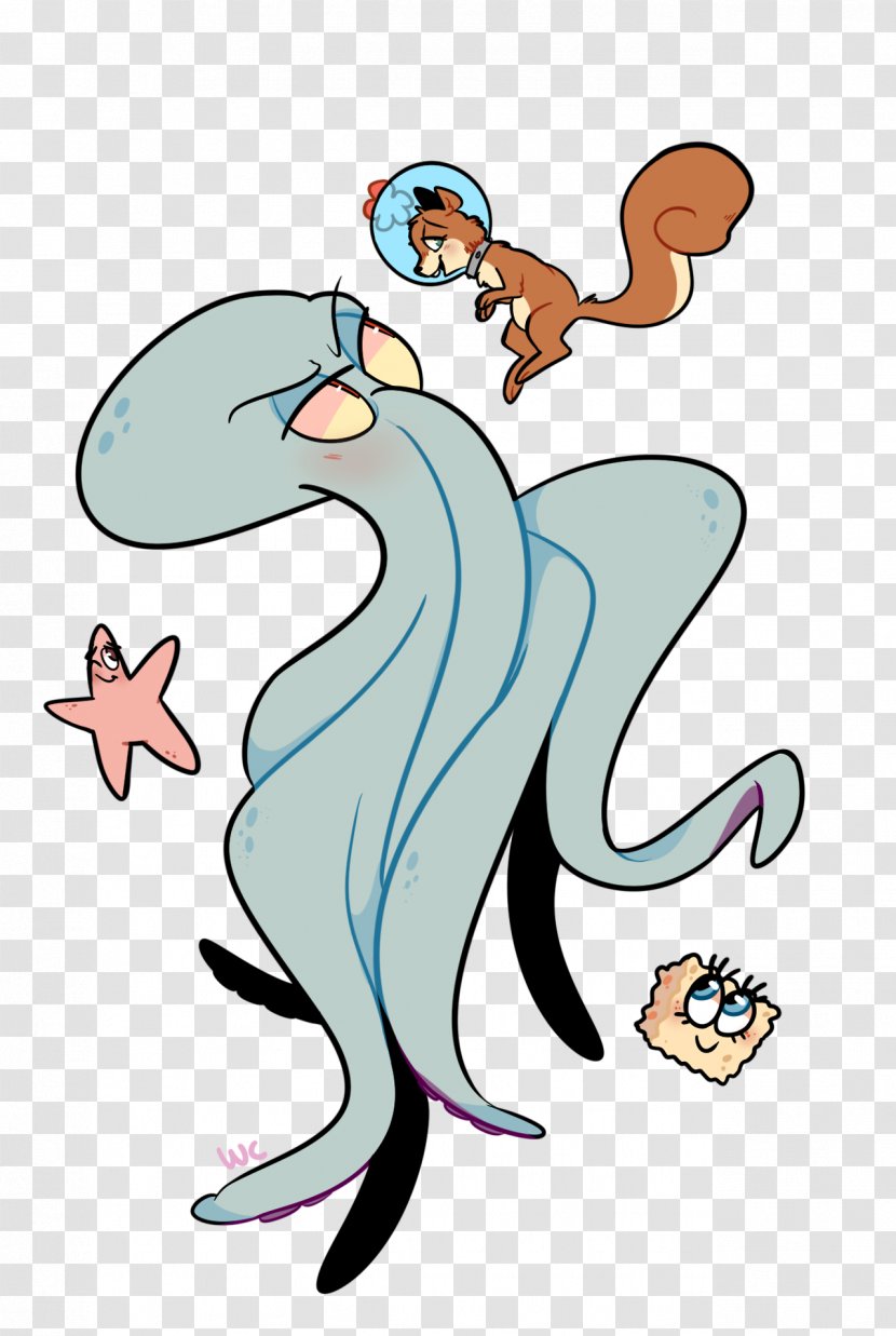 Squidward Tentacles Patrick Star Mr. Krabs Mermaid Man And Barnacle Boy Plankton Karen - Vertebrate Transparent PNG