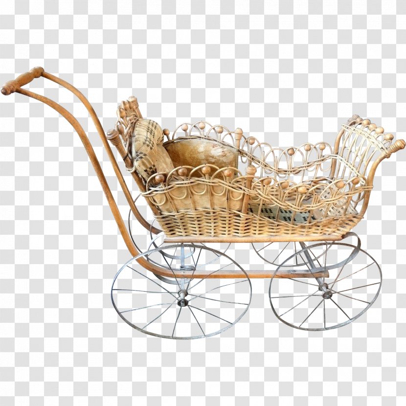 Doll Stroller Baby Transport Wicker Victorian Era Infant - Storage Basket - Carriage Transparent PNG