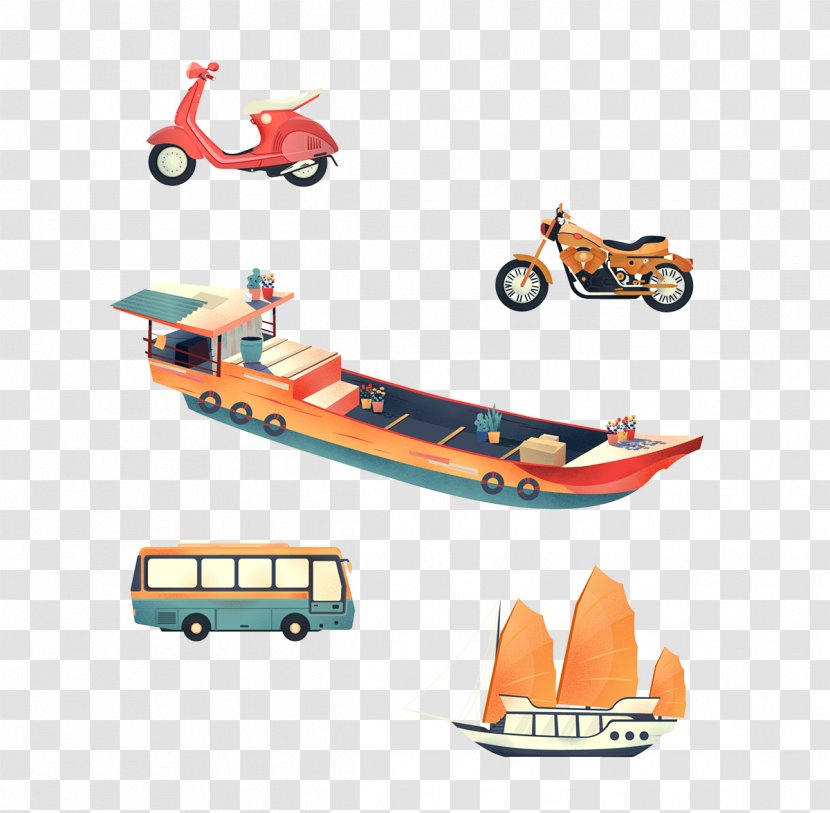Boat Water Transportation - Orange Transparent PNG