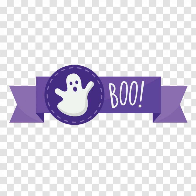 Purple Ribbon Halloween Tag - Violet - Logo Transparent PNG