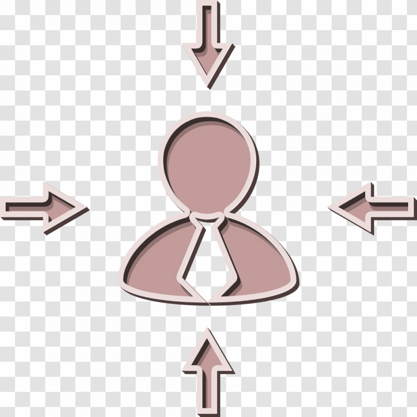 Businessman Icon Arrows In Different Directions Pointing To Businessman Icon Arrows Icon Transparent PNG
