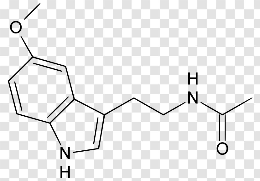 Melatonin N-Acetylserotonin 5-MeO-DMT N,N-Dimethyltryptamine - Black And White - Acetylserotonin Omethyltransferase Transparent PNG