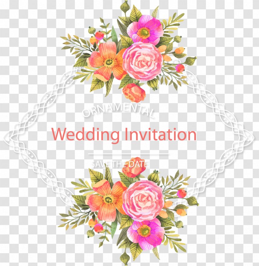 Wedding Invitation Flower Download - Rose Family - Fresh And Beautiful Border Transparent PNG