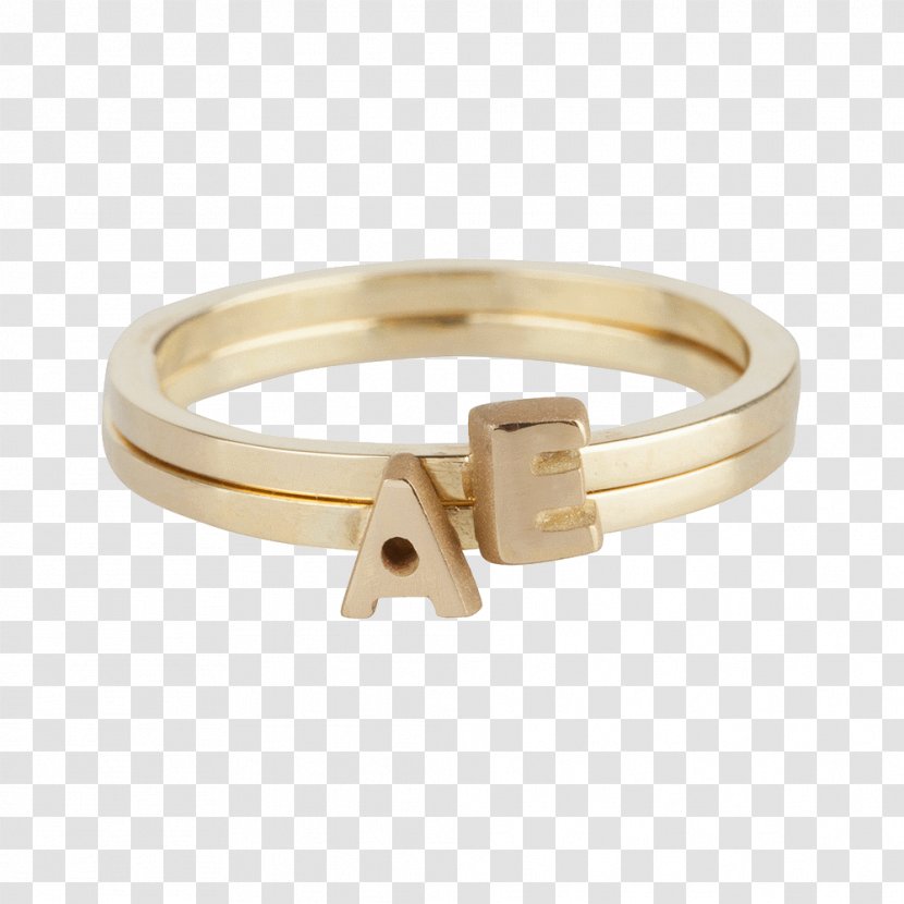 Ring Letter Gold Bracelet Jewellery - Initial Transparent PNG