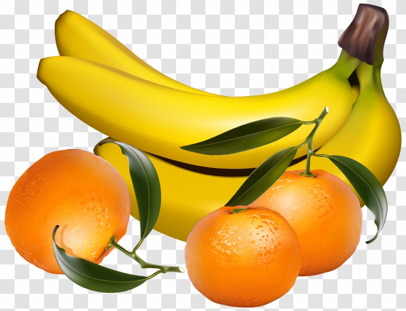 Banana Orange Tangerine Clip Art - Fruit Transparent PNG