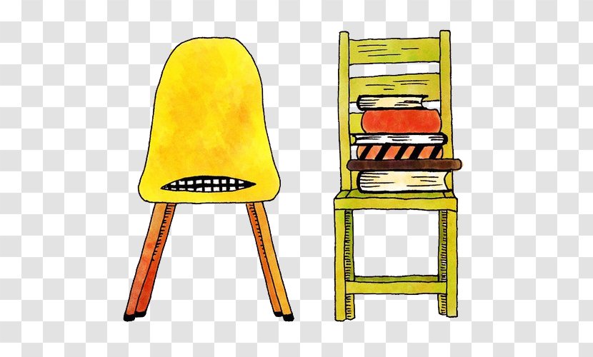 Chair Adobe Illustrator Illustration - Watercolor Painting - Chairs And Books Transparent PNG