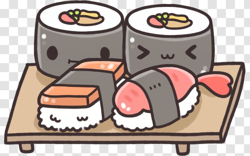 Sushi Japanese Cuisine Drawing Kavaii Onigiri - Silhouette - Cartoon Transparent PNG