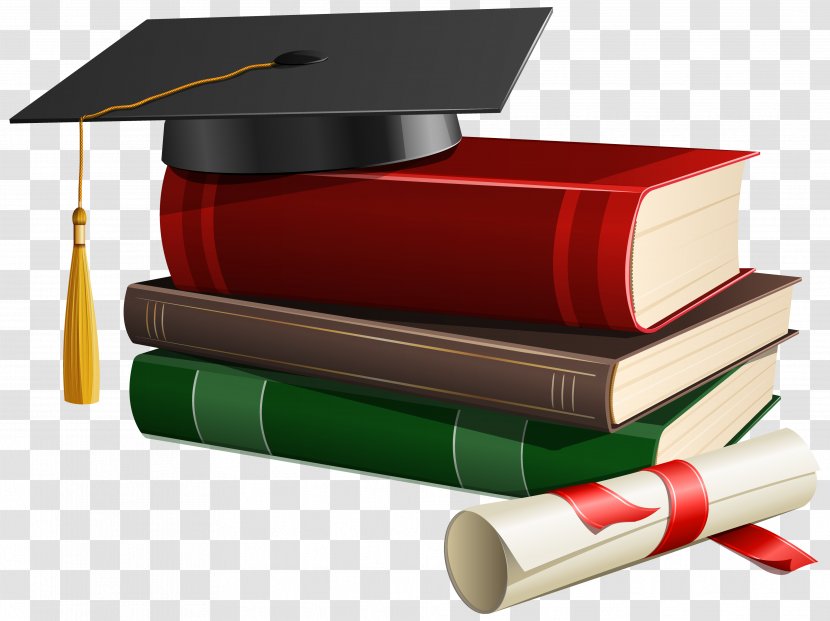Square Academic Cap Graduation Ceremony Hat Clip Art - Product - Books And Diploma Clipart Transparent PNG