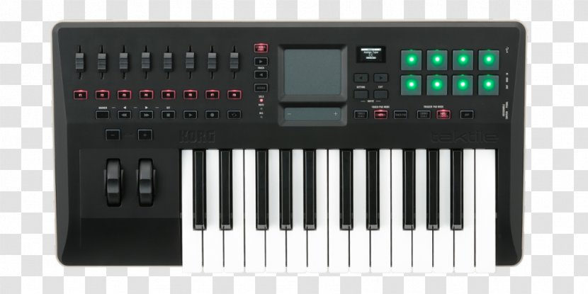 MIDI Keyboard KORG Taktile-25 Controllers Sound Synthesizers - Silhouette - Drums Trigger Transparent PNG