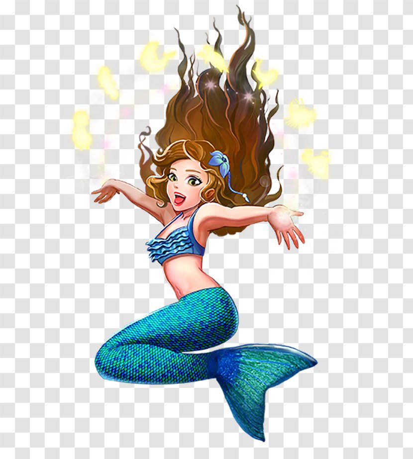 Fin Fun Mermaid Legendary Creature - Watercolor - Tail Transparent PNG