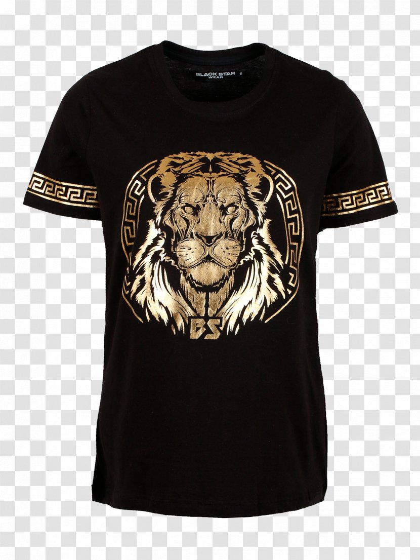 Long-sleeved T-shirt Lion - Tshirt - Black Star Transparent PNG