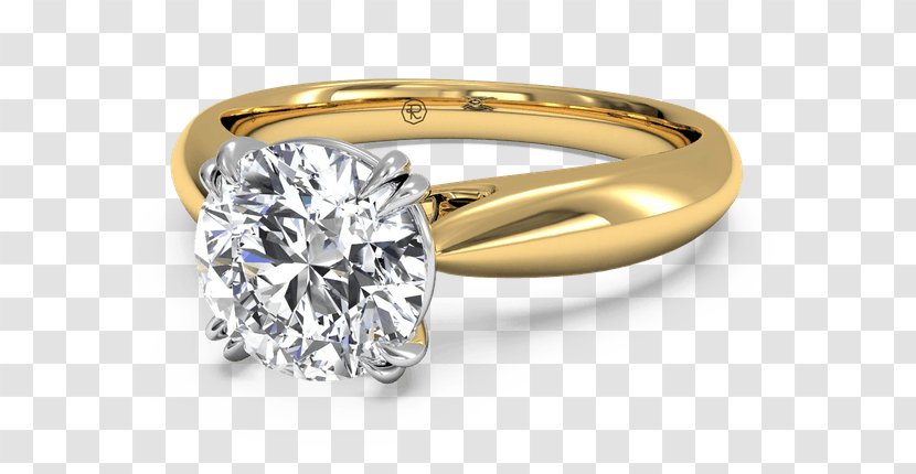 Engagement Ring Solitaire Diamond Jewellery - Gold - Platinum Transparent PNG