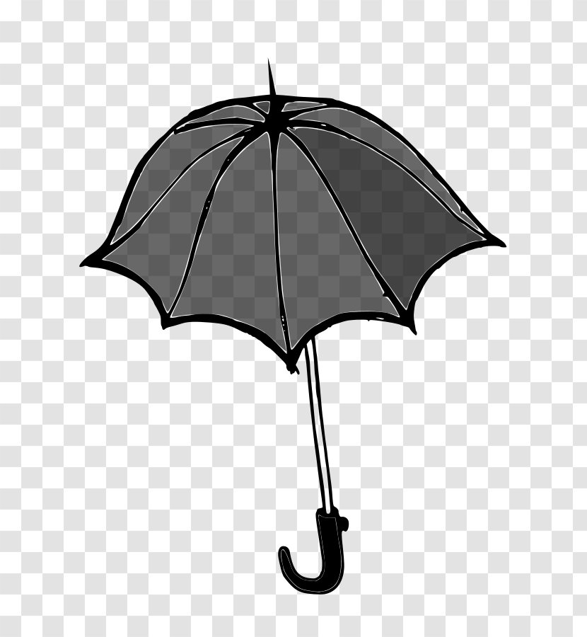 Umbrella Illustration Black & White - M Image Transparent PNG
