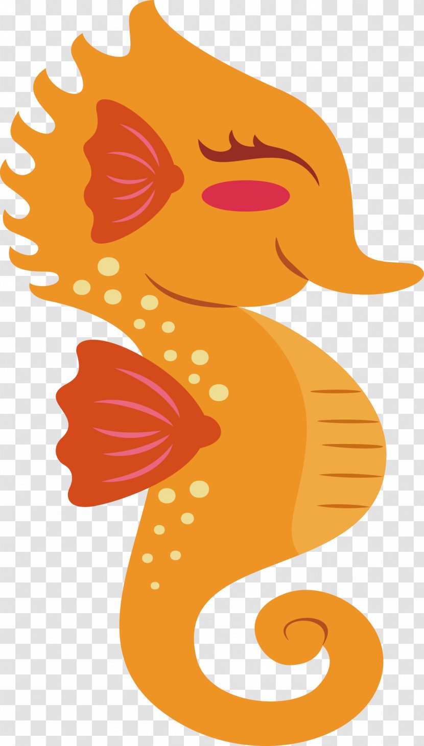 Dwarf Seahorse Orange Clip Art - Nose - Hippocampus Transparent PNG