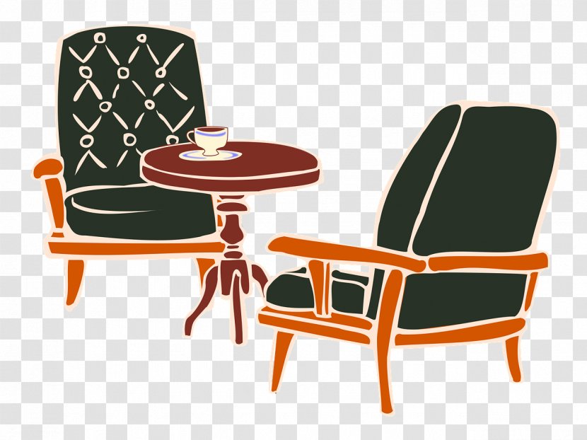 Table Chair Living Room - Orange - Armchair Transparent PNG